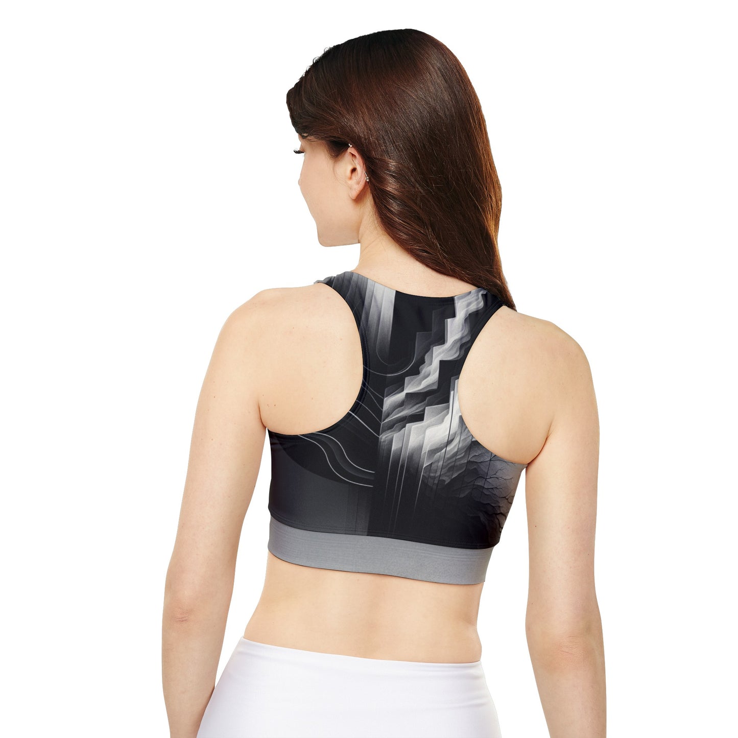 Fully Lined, Padded Sports Bra (AOP)