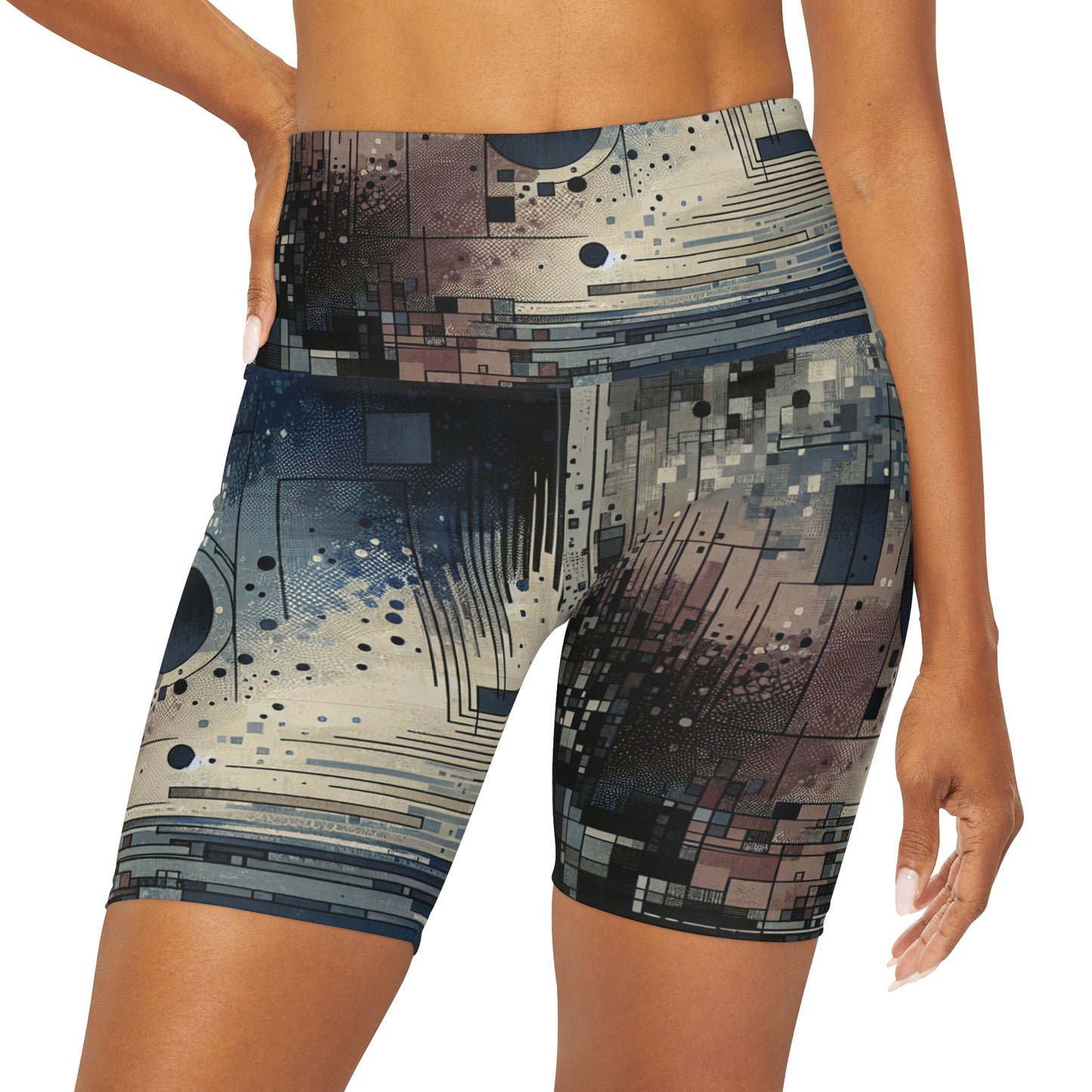 High Waisted Yoga Shorts (AOP)