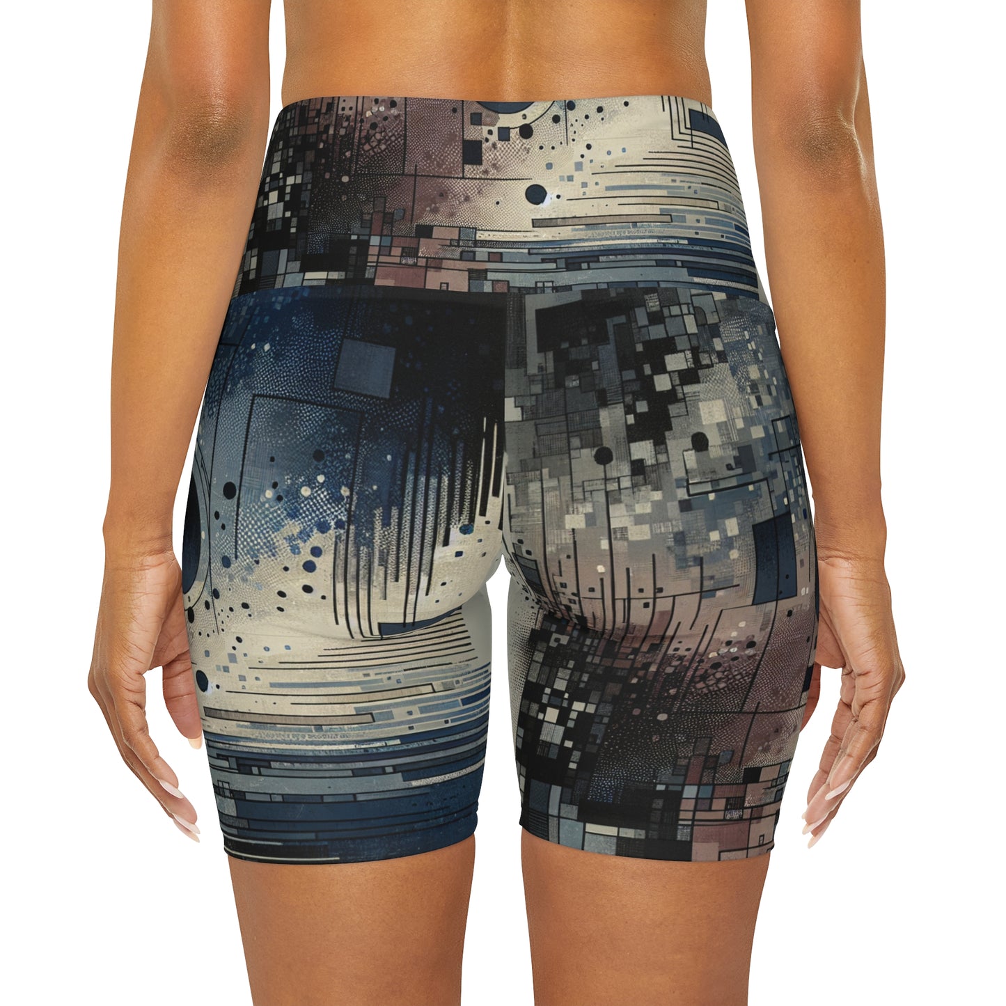 High Waisted Yoga Shorts (AOP)